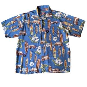 Vintage Joe Kealuha’s by Reyn Spooner Blue Ford Hawaiian Shirt, XL?